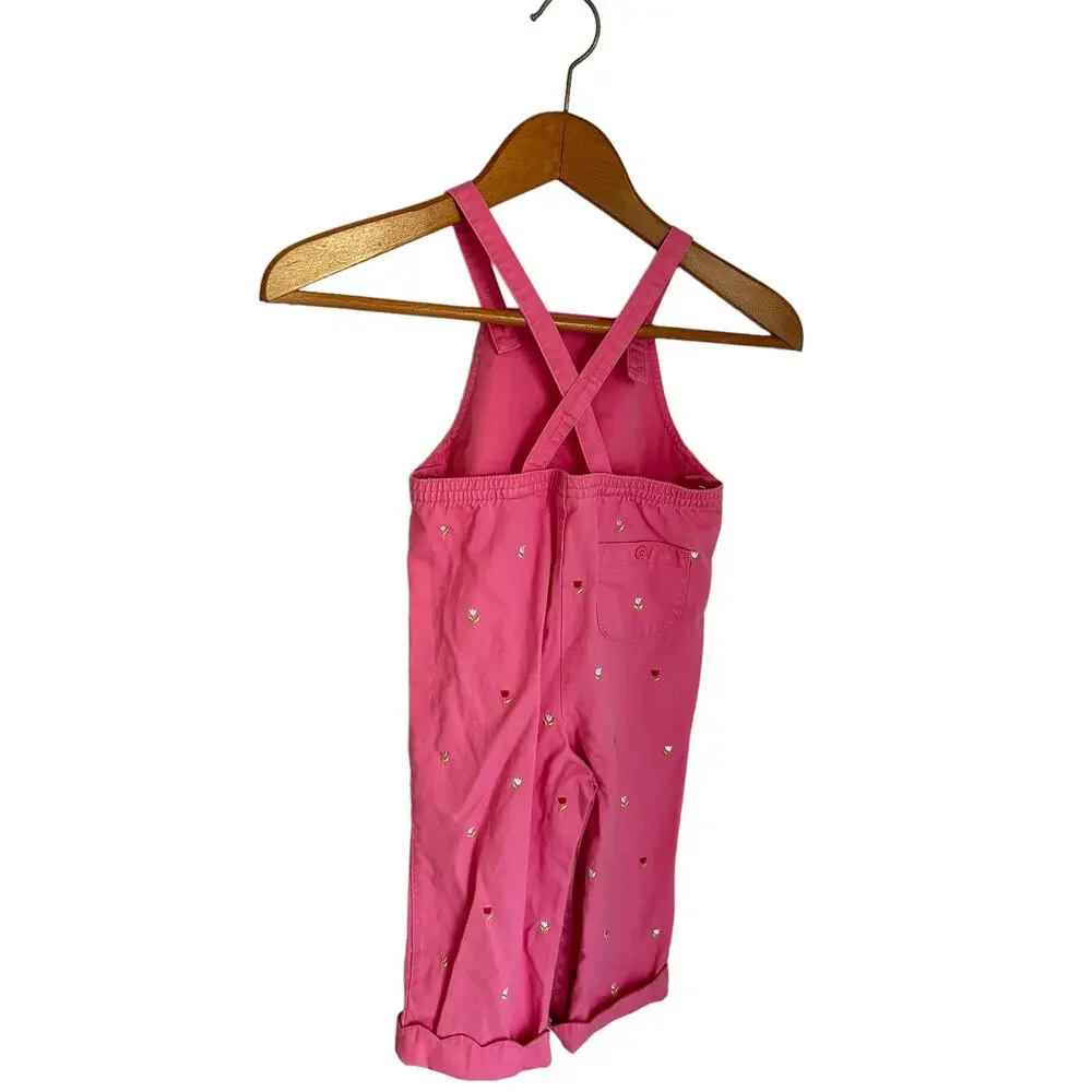 Vintage Gymboree Tip Toe Tulip girls toddler‎ pink one piece overalls 2t